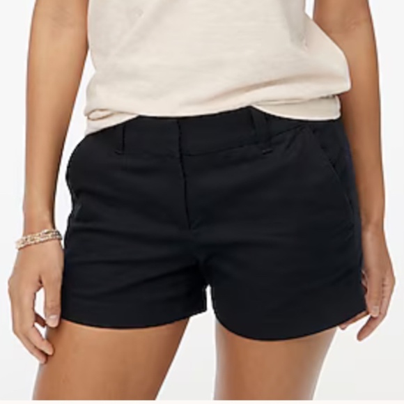 FRENCH CONNECTION Black 100% Cotton Cuffed Chino Shorts 3” Pockets Size 4 - Picture 1 of 11